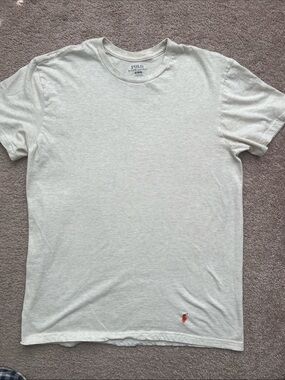 Polo by Ralph Lauren Short Sleeve Crew Tee in Light Gray with Orange Pony